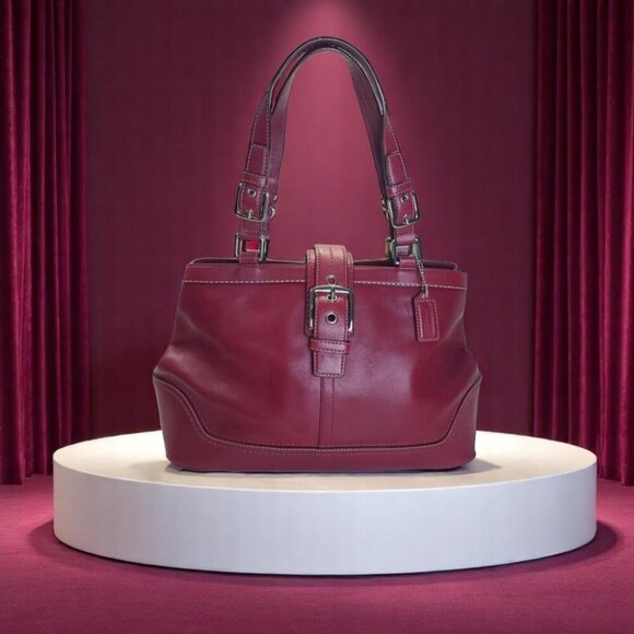 COACH Hamptons Satchel in burgundy/berry red Y2K - Picture 2 of 12